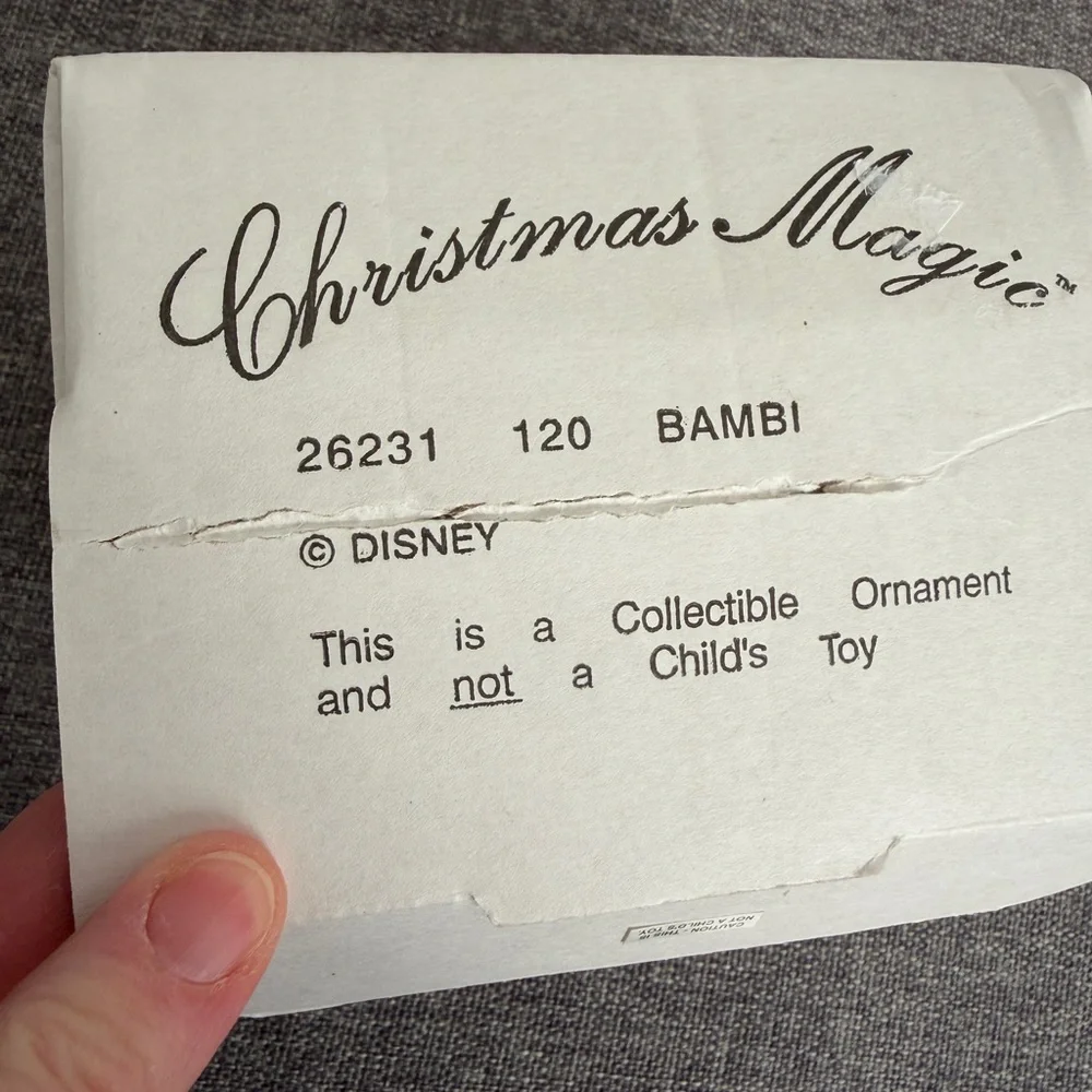 Disney Grolier Vintage 90s Lot of 4 Christmas Magic Ornaments Bambi Pinocchio